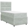 vidaXL Cama box spring con colch&oacute;n Gris Claro 90 x 200 cm Terciopelo