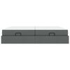 vidaXL Estructura de cama con colch&oacute;n 2 pcs Gris Tenue tela