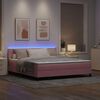 vidaXL Cama Box Spring LED con colch&oacute;n Rosa 180 x 200 cm Terciopelo