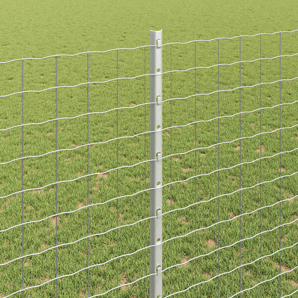 vidaXL Poste de Valla 11 pcs Plateado 140 cm Acero