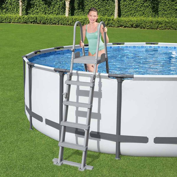 Bestway Escalera de seguridad para piscina 4 pelda&ntilde;os Flowclear 132 cm