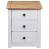 vidaXL Mesita de noche madera maciza pino Panam&aacute; blanco 46x40x57 cm