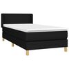 vidaXL Cama box spring con colch&oacute;n tela negro 90x190 cm