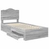 vidaXL Estructura de cama Gris Sonoma 90 x 200 cm Madera de ingenier&iacute;a