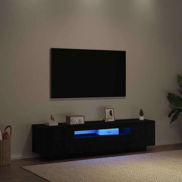 vidaXL Gabinete de TV Negro 160 x 35 x 40 cm Madera contrachapada