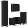 vidaXL Juego de muebles de ba&ntilde;o 4 pcs Roble Negro Madera contrachapada