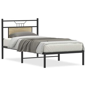 vidaXL Estructura de cama sin colch&oacute;n madera roble Sonoma 80x200 cm