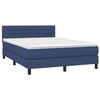 vidaXL Cama box spring con colch&oacute;n tela azul 140x190 cm