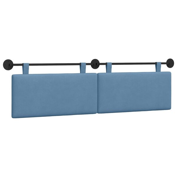 vidaXL Cabecera Colgante Liso Azul 170 x 55 x 5 cm Tela de Pana