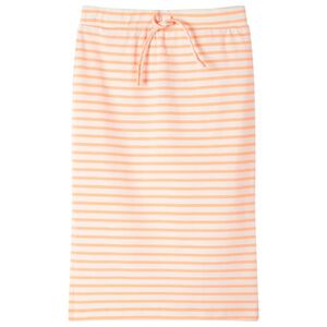 Falda recta infantil con rayas naranja fluorescente 128