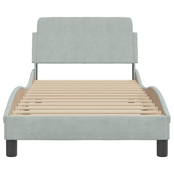 vidaXL Estructura de cama Dover terciopelo gris claro 80x200 cm