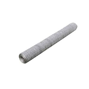 vidaXL Malla de alambre hexagonal acero galvanizado plateado 1x25 m