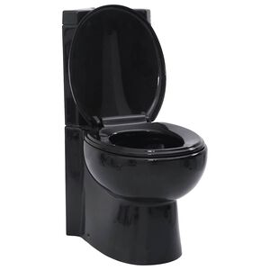 vidaXL Inodoro WC de esquina cer&aacute;mica negro