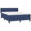 vidaXL Cama box spring con colch&oacute;n tela azul 140x190 cm