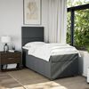 vidaXL Cama box spring con colch&oacute;n tela gris oscuro 90x200 cm