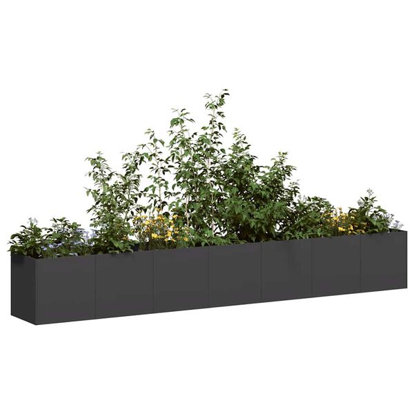 vidaXL Jardinera de acero laminado en fr&iacute;o negro 280x40x40 cm