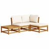 vidaXL Set de muebles de jard&iacute;n 4 pzs y cojines madera maciza acacia