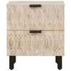 vidaXL Armario de Noche 2 pcs 40 x 33 x 46 cm Madera de mango maciza