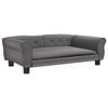 vidaXL Cama para perros de cuero sint&eacute;tico gris 95x55x30 cm