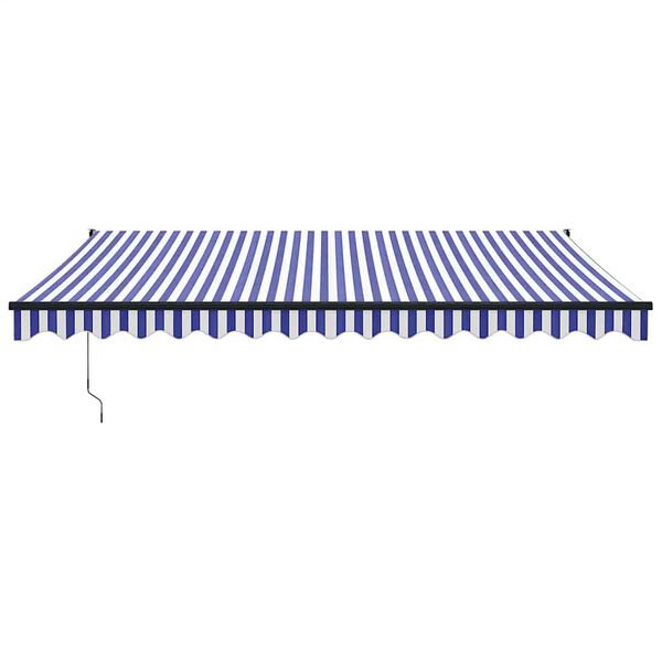 vidaXL Toldo retr&aacute;ctil aluminio y tela azul y blanco 4x3 m