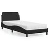 vidaXL Cama con colch&oacute;n Dover cuero sint&eacute;tico negro 80x200 cm
