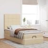 vidaXL Estructura de cama otomana con colch&oacute;n tela crema 90x190cm