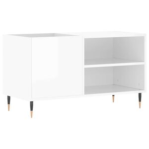 vidaXL Mueble de discos madera de ingenier&iacute;a blanco brillo 85x38x48 cm