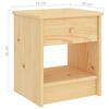 vidaXL Mesita de noche madera maciza de pino madera clara 35x30x40 cm