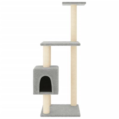 vidaXL Rascador para gatos con postes de sisal gris claro 104 cm