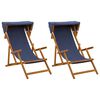 vidaXL Silla de terraza 2 pcs 3 Posici&oacute;n Madera de Eucalipto Maciza