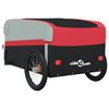 vidaXL Remolque para bicicleta hierro negro y rojo 45 kg