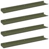 vidaXL Estante flotante 4 pcs Verde Oliva 60 x 9 x 2,5 cm Acero