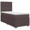 vidaXL Cama box spring con colch&oacute;n Marr&oacute;n Oscuro 90 x 200 cm Tela