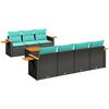 vidaXL Set de sof&aacute;s de jard&iacute;n 8 pzas con cojines rat&aacute;n sint&eacute;tico negro