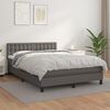 vidaXL Cama box spring con colch&oacute;n cuero sint&eacute;tico gris 140x200 cm