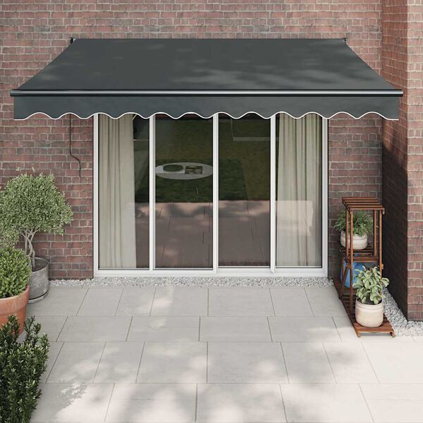 vidaXL Toldo retráctil aluminio y tela gris antracita 3,5x2,5 m