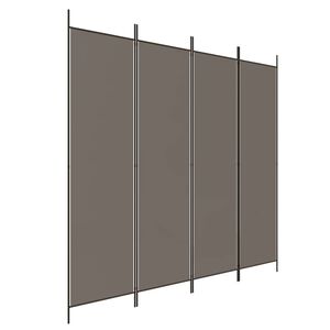 vidaXL Biombo divisor de 4 paneles de tela gris antracita 200x200 cm