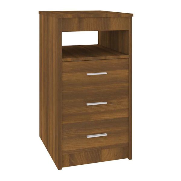 vidaXL Cajonera de madera contrachapada roble marr&oacute;n 40x50x76cm