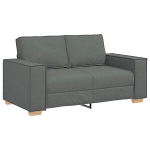 vidaXL Sof&aacute; de 2 plazas de tela gris oscuro, 160x78x84 cm