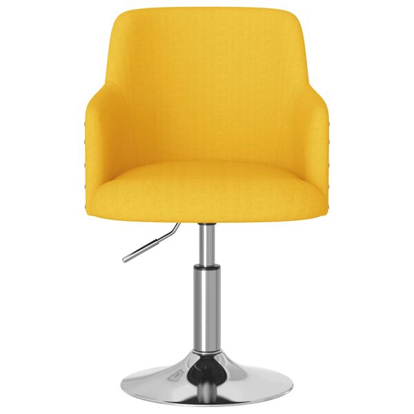 vidaXL Silla de comedor de tela amarilla mostaza