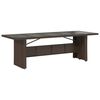 vidaXL Set de mesa y sillas de jard&iacute;n 11 pzs y cojines rat&aacute;n PE marr&oacute;n