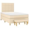 vidaXL Cama box spring con colch&oacute;n tela color crema 120x200 cm
