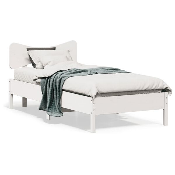 vidaXL Estructura de cama sin colch&oacute;n madera de pino blanca 90x200 cm