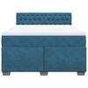 vidaXL Cama box spring con colch&oacute;n terciopelo azul oscuro 140x200 cm