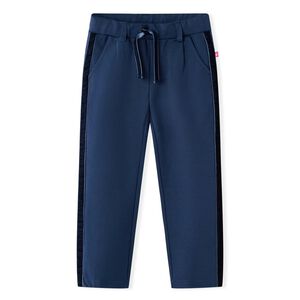 Pantalones infantiles con ribetes negros azul marino 104