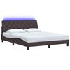 vidaXL Estructura de cama con LED sin colch&oacute;n marr&oacute;n oscuro 160x200 cm