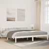 vidaXL Cama extralarga sin colch&oacute;n madera maciza pino blanca 200x210cm