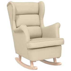 vidaXL Silla mecedora de tela crema 74x90x102 cm