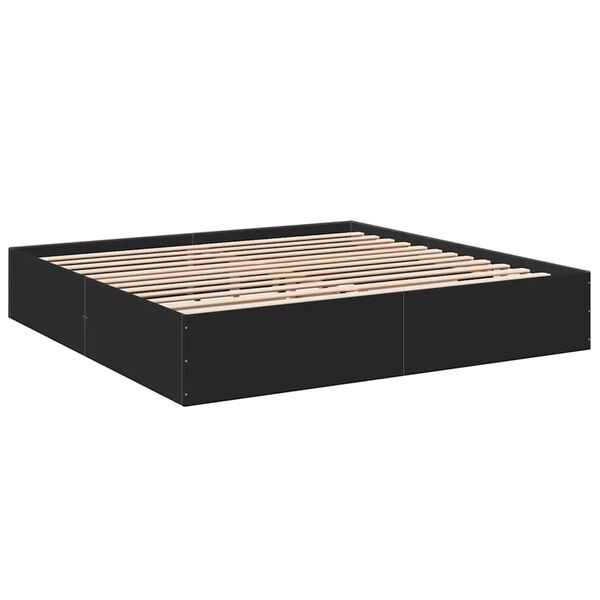 vidaXL Estructura de cama madera de ingenier&iacute;a negra 200x200 cm