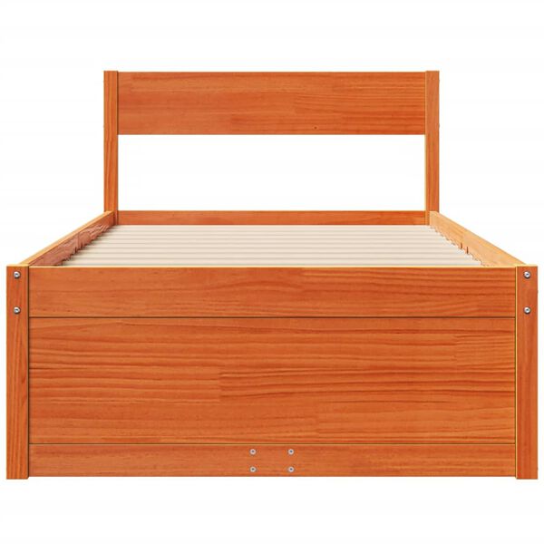 vidaXL Estructura de cama sin colchón madera de pino marrón 90x200 cm
